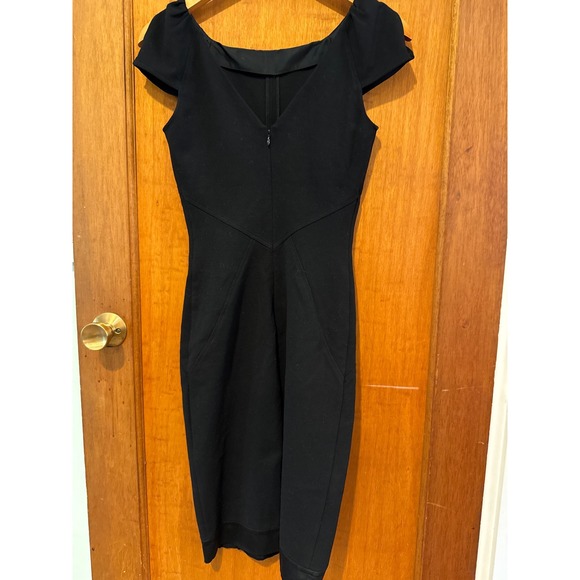 Diane Von‎ Furstenberg dress 2 Helen women's  black seam cap sleeve knee length - Picture 6 of 16